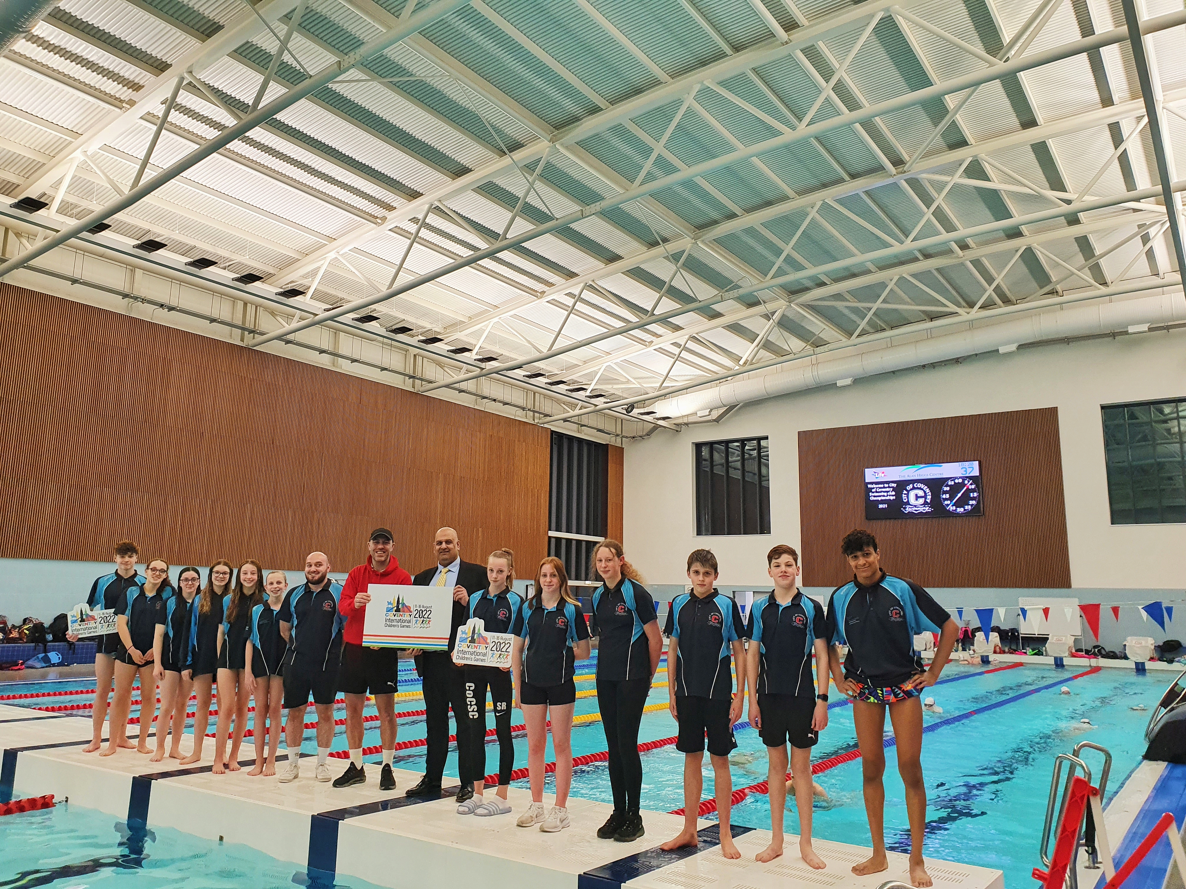Team Coventry swimmers at The Alan Higgs Centre